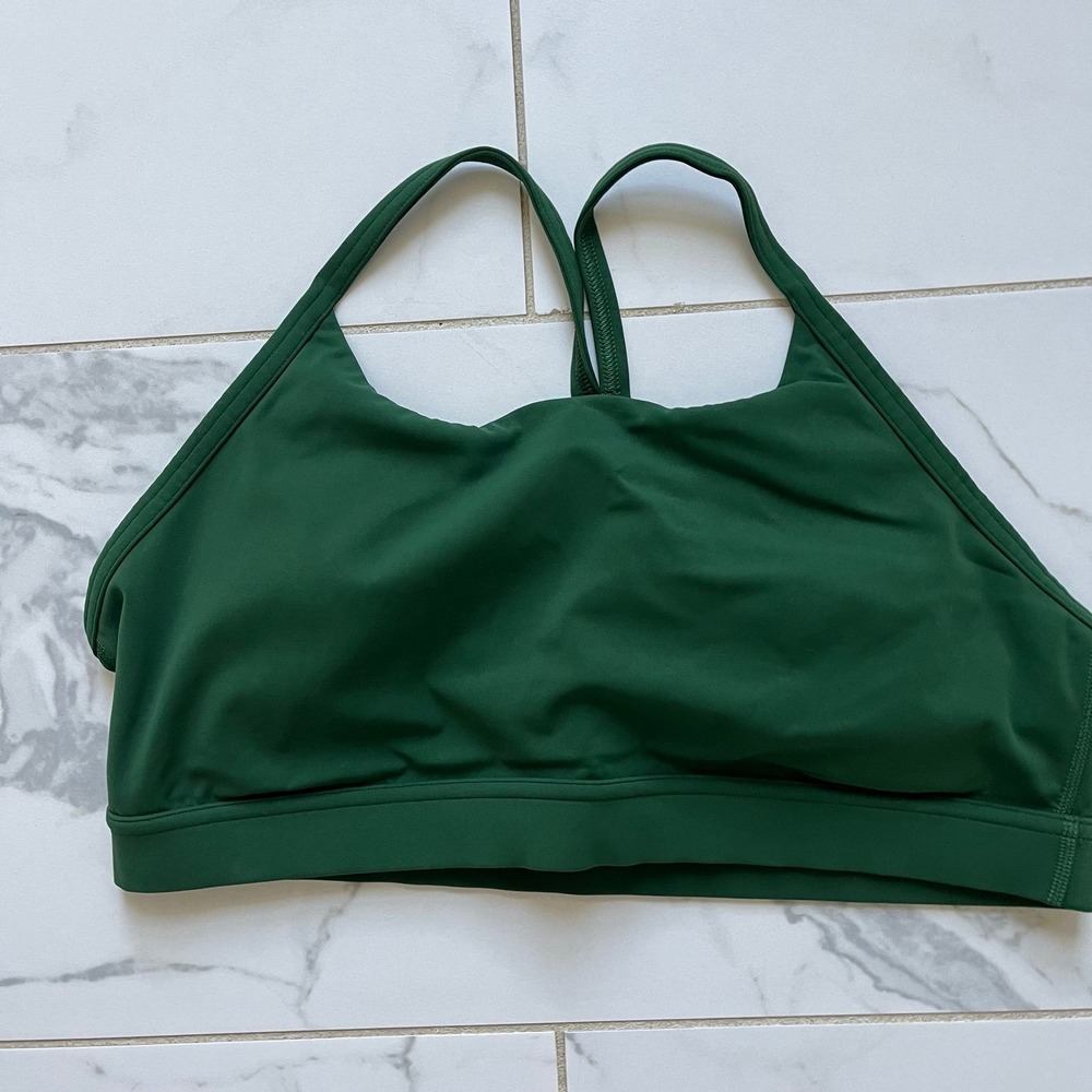 Lululemon Lululemon Flow Y Bra Nulu Everglade Green Sz 14